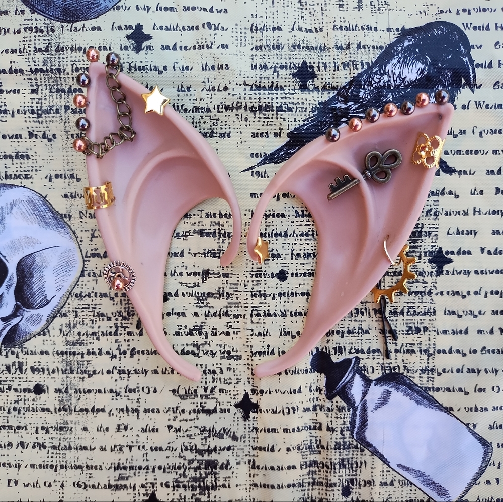 *SteamPunk Elf/fairy Ears, Clockmaker/Tinker Costume short height for tan skin